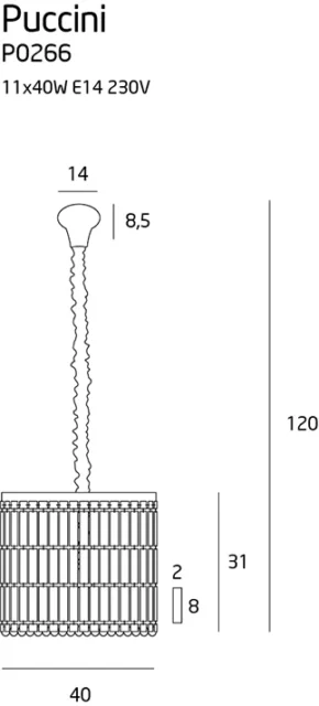Lampy wiszące → Maxlight P0266 Puccini 40cm