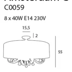Plafony → Maxlight C0059 Amsterdam 80cm