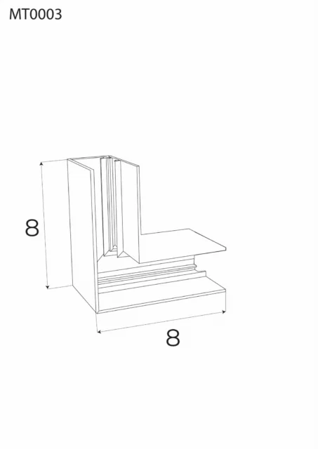 Systemy Szynowe → Magnetyczne → Akcesoria → Maxlight MT0003 Magnetic Kątownik mechaniczny 90° szyny natynkowej wysokiej MT0001/MT0002