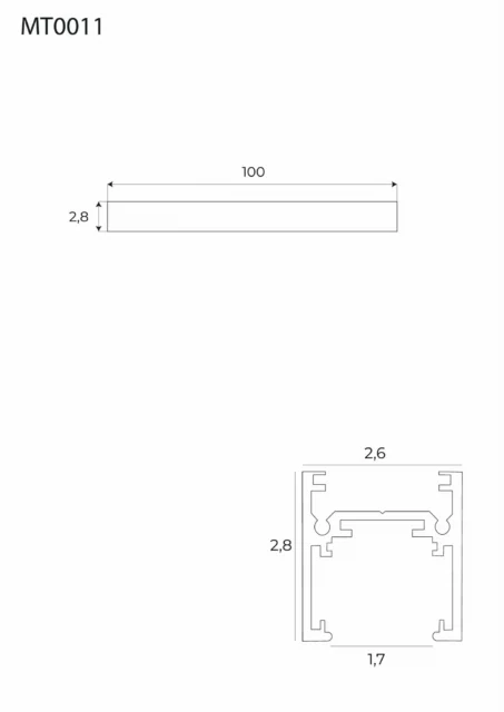 Systemy Szynowe → Magnetyczne → Szyny → Maxlight MT0011 Magnetic Szyna natynkowa niska 1m