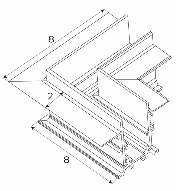Systemy Szynowe → Magnetyczne → Akcesoria → Maxlight MT0025 Magnetic Kątownik mechaniczny 90° szyny wpuszczanej MT0023/MT0024