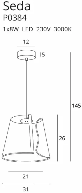 Lampy wiszące → Maxlight P0384 Seda