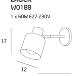 Kinkiety → Maxlight W0188 Black