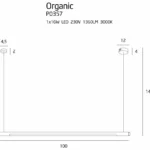 Lampy wiszące → Maxlight P0357 Organic Horizon 100cm