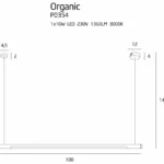 Lampy wiszące → Maxlight P0354 Organic Horizon 100cm