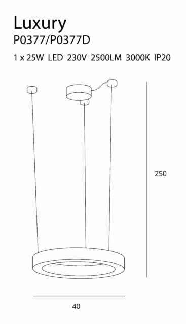 Lampy wiszące → Maxlight P0377D Luxury 40cm
