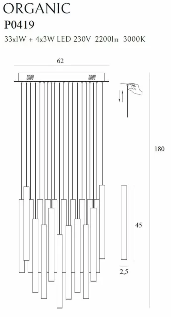 Lampy wiszące → Maxlight P0419D Organic