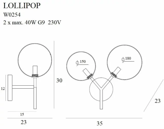 Wall lamps → Maxlight W0254 Lollipop
