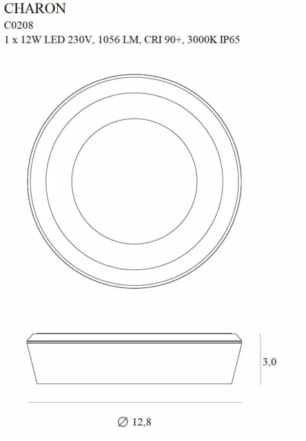 Technical Lighting → Surface-Mounted → Maxlight C0208 Charon black IP65