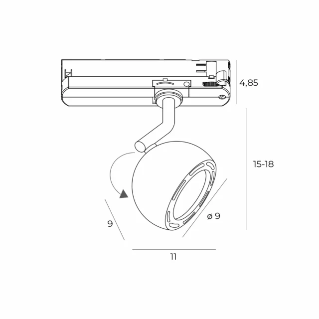 Track Systems → 3-Phase Rail Systems → Fixtures → Maxlight S0020 Hoshi – Lamp for 3F track