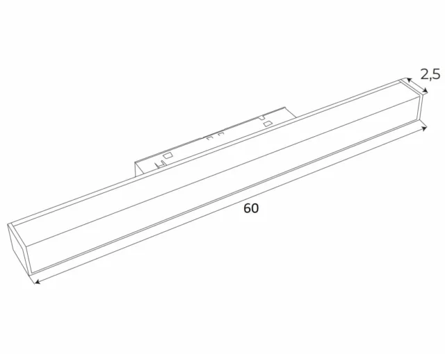 Трекові Системи → Магнітні → світильники → Maxlight M0002N Magnetic Linear Lamp 60cm On/Off