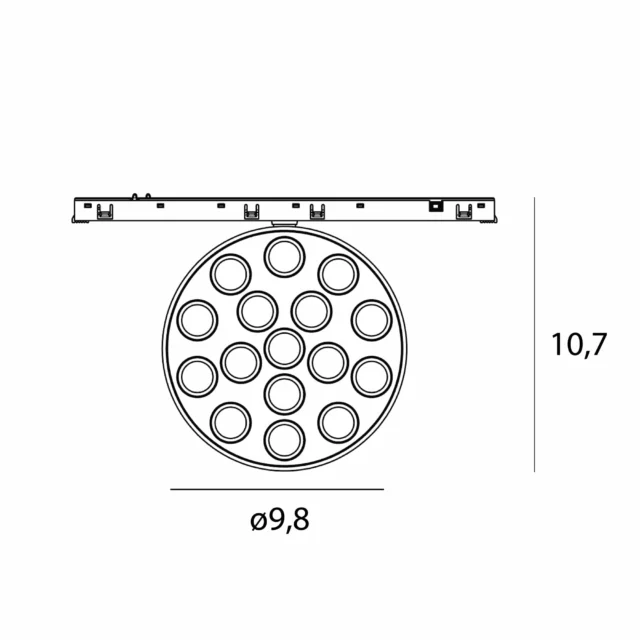 Systemy Szynowe → Micro11 → Oprawy → Maxlight N0012Z Micro11 Raster okrągły  Zigbee