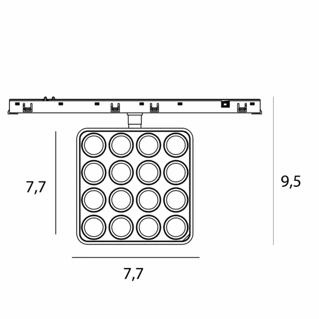 Systemy Szynowe → Micro11 → Oprawy → Maxlight N0013Z Micro11 Raster kwadrat  Zigbee