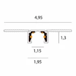 Трекові Системи → Micro11 → треки → MAXLIGHT NT0001 Micro11 Micro recessed track conductor