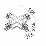 Systemy Szynowe → Systemy Szynowe 3-Fazowe → Akcesoria → Maxlight MHT1-X-WH Łącznik X