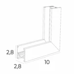 Systemy Szynowe → Magnetyczne → Akcesoria → Maxlight MT0030 Magnetic Kątownik mechaniczny narożnika szyny natynkowej niskiej MT0028/MT0029