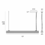 Pendant lamps → Maxlight P0621 Fayette 121cm