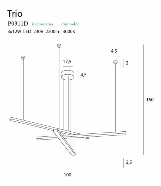 Pendant lamps → Maxlight P0311D Trio III
