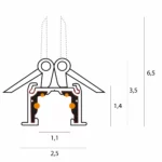Systemy Szynowe → Micro11 → Szyny → Maxlight NT0011 Micro11 Szynoprzewód micro wpuszczany sprężynowy