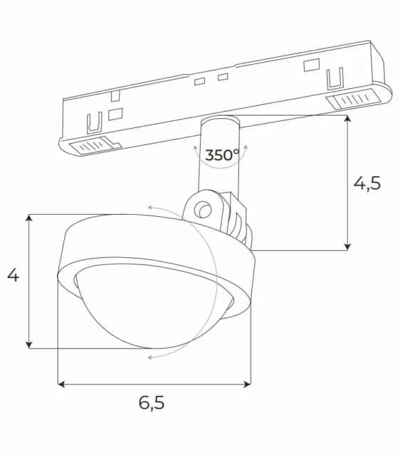 Systemy Szynowe → Magnetyczne → Oprawy → Maxlight M0046N Magnetic Spotlight 8W On/Off