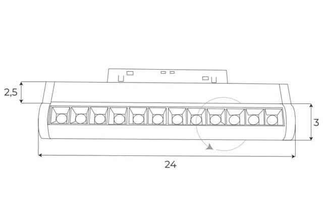 Systemy Szynowe → Magnetyczne → Oprawy → Maxlight M0047N Magnetic Raster Łamany On/Off
