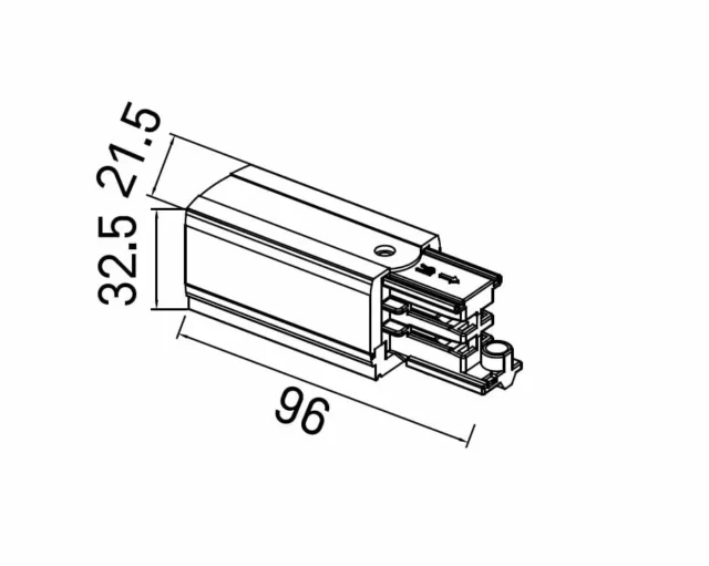 Systemy Szynowe → Systemy Szynowe 3-Fazowe → Akcesoria → Maxlight MHT1-C/R-WH Końcówka zasilająca prawa
