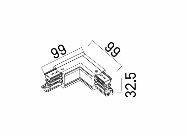 Systemy Szynowe → Systemy Szynowe 3-Fazowe → Akcesoria → Maxlight MHT1-L/L-BK Łącznik L lewy