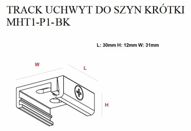 Systemy Szynowe → Systemy Szynowe 3-Fazowe → Akcesoria → Maxlight MHT1-P1-WH Uchwyt do szyn krótki