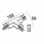 Track Systems → 3-Phase Rail Systems → Accessories → Maxlight MHT1-T/L-BK “T” connector, left
