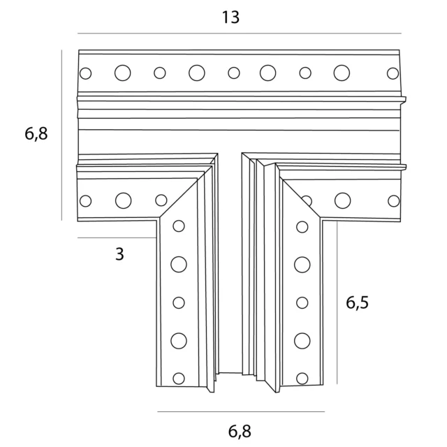 Track Systems → Magnetic → Accessories → Maxlight MT0016 Magnetic T-junction recessed track for MT0006/MT0007