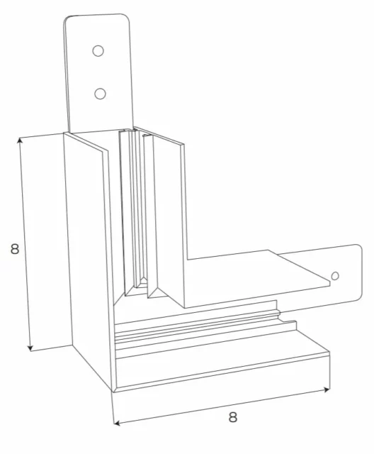 Systemy Szynowe → Magnetyczne → Akcesoria → Maxlight MT0020 Magnetic Kątownik mechaniczny 90° szyny natynkowej wysokiej MT0018/MT0019
