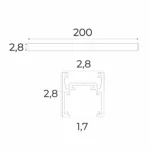 Track Systems → Magnetic → Rails → Maxlight MT0029 Magnetic Low-profile surface-mounted track 2m