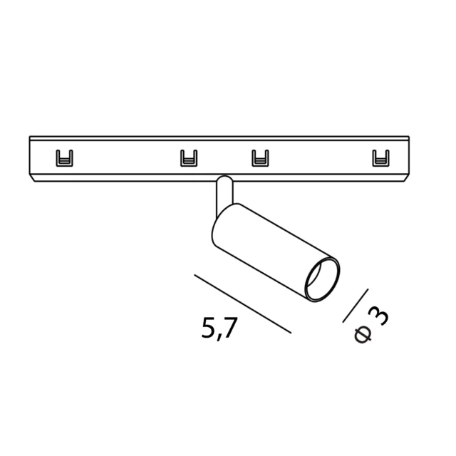 Systemy Szynowe → Micro11 → Oprawy → Maxlight N0001N Micro11 Reflektor 5W  On/Off