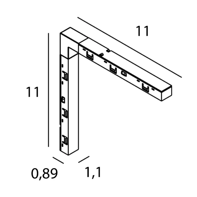 Systemy Szynowe → Micro11 → Akcesoria → Maxlight NA0004 Micro11 łącznik elektryczny kąt boczny wewnętrzny