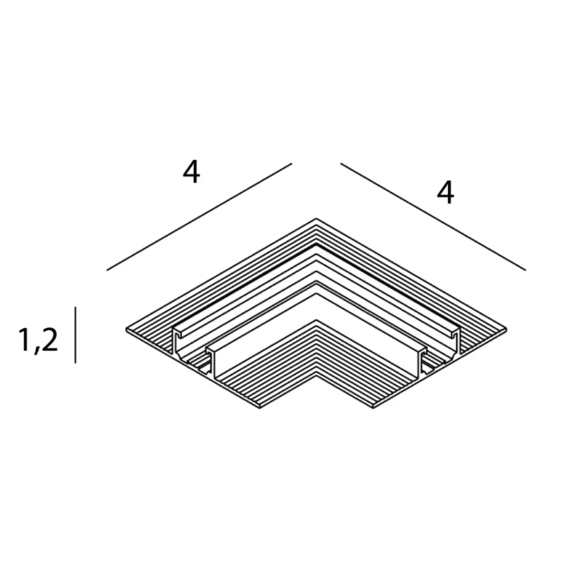 Schienensysteme → Micro11 → Zubehör → MAXLIGHT NT0003 Micro11 Recessed corner bracket, 90° angle