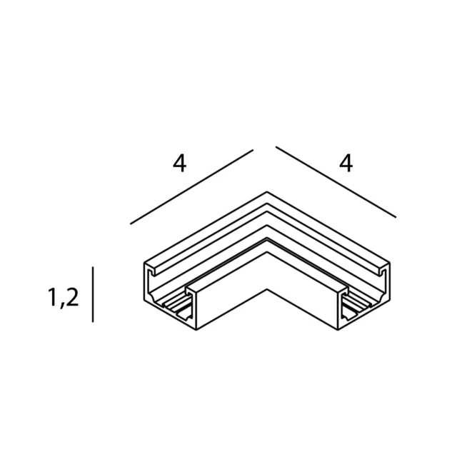 Schienensysteme → Micro11 → Zubehör → MAXLIGHT NT0008 Micro11 Surface-mounted corner bracket, 90° angle