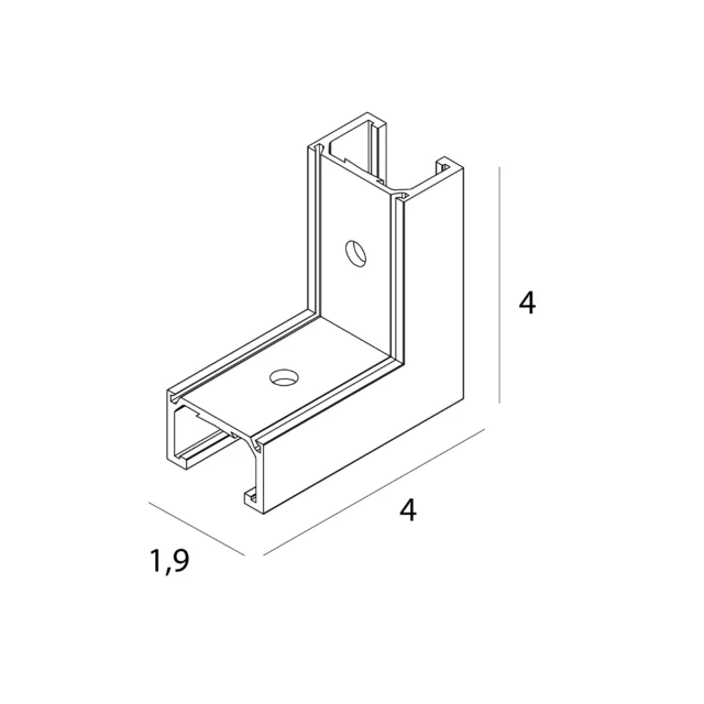 Schienensysteme → Micro11 → Zubehör → MAXLIGHT NT0010 Micro11 Surface-mounted corner bracket, external side angle