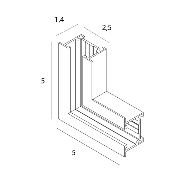 Track Systems → Micro11 → Accessories → MAXLIGHT NT0013 Micro11 Recessed spring corner bracket, 90° angle