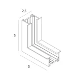 Track Systems → Micro11 → Accessories → MAXLIGHT NT0014 Micro11 Recessed spring corner bracket, internal side angle