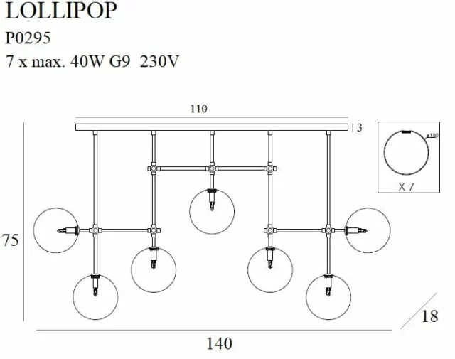 Підвісні лампи → Maxlight P0295 Lollipop