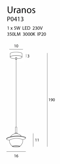 Lampy wiszące → Maxlight P0413 Uranos