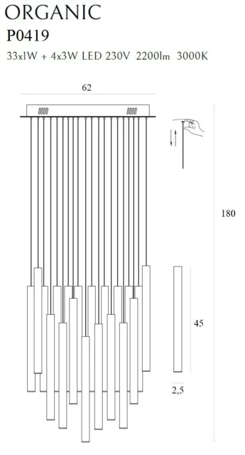 Lampy wiszące → Maxlight P0419D Organic