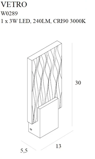 Kinkiety → Maxlight W0289 Vetro