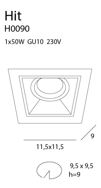 Oświetlenie Techniczne → Wpuszczane → Maxlight H0090 Hit I
