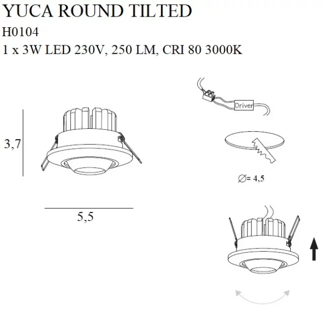 Technical Lighting → Recessed → Maxlight H0105 Yuca Round Tilted