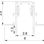 Systemy Szynowe → Magnetyczne → Szyny → Maxlight MT0007 Magnetic Szyna podtynkowa 2m