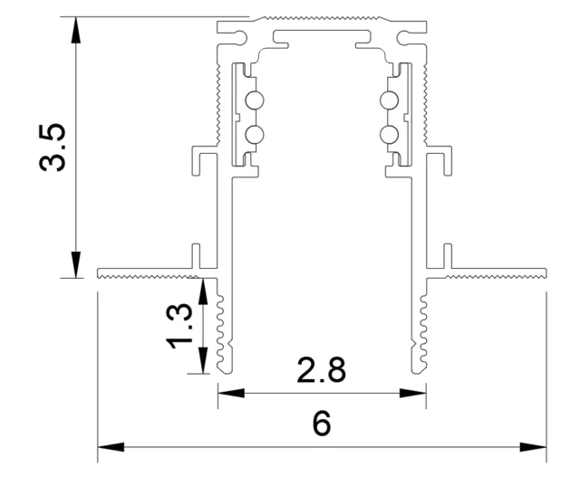 Systemy Szynowe → Magnetyczne → Szyny → Maxlight MT0007 Magnetic Szyna podtynkowa 2m