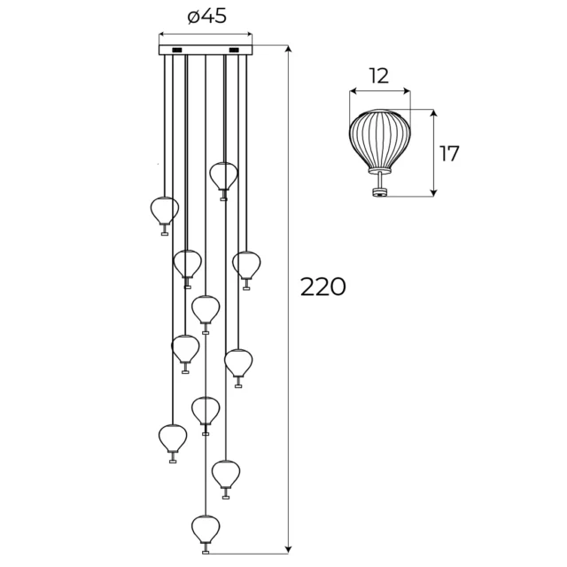 Pendelarmaturer → Maxlight P0526D Palloncini 11