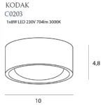 Plafonniers → Maxlight C0203 Kodak I IP44