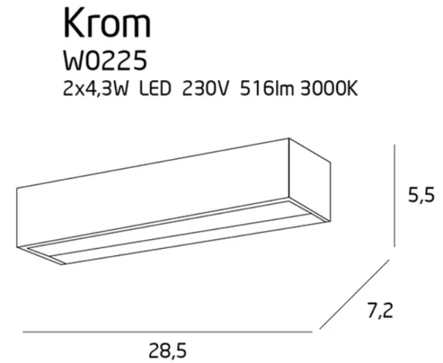 Wall lamps → Maxlight W0225 Krom